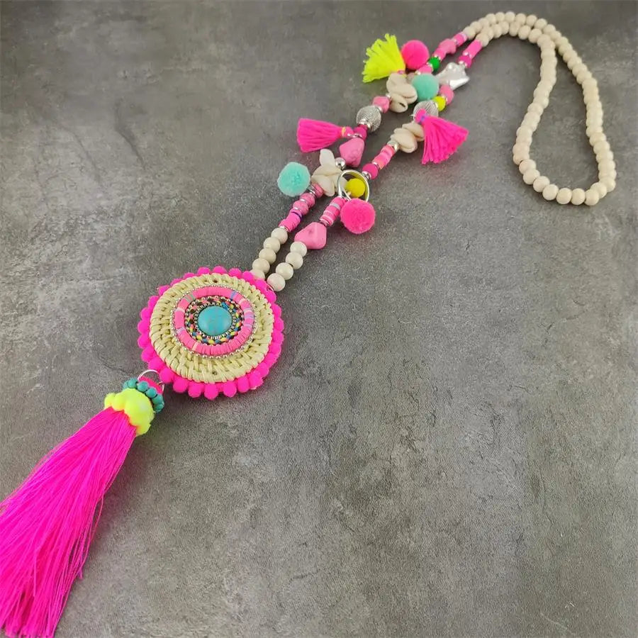 Handmade Boho Long Tassel Necklace