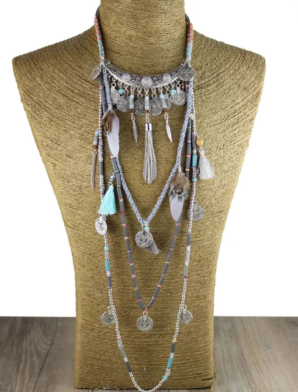 Boho Statement Choker Long Necklace