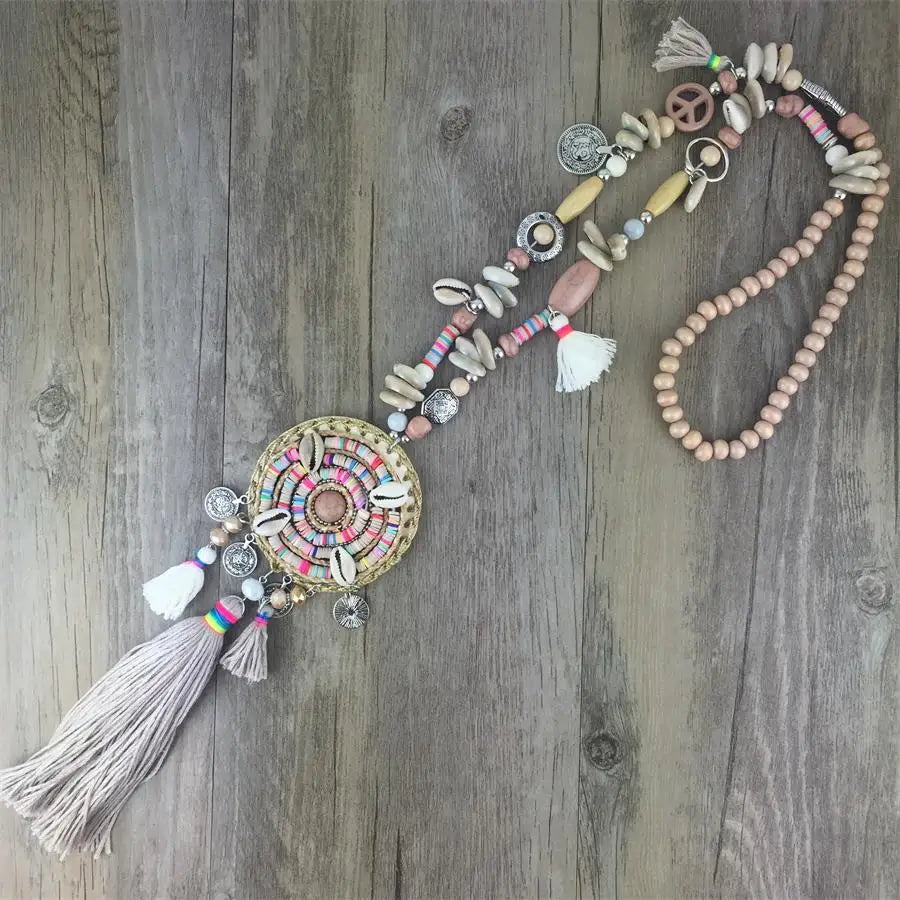 Handmade Boho Long Tassel Necklace