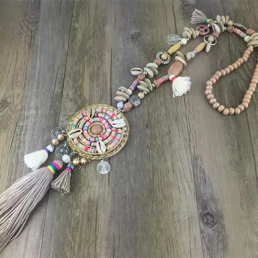 Handmade Boho Long Tassel Necklace