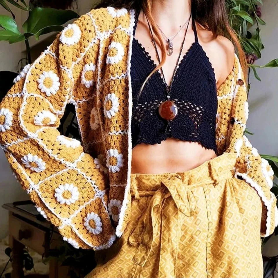 Gypsy Lady Boho Handmade Crochet Cardigan