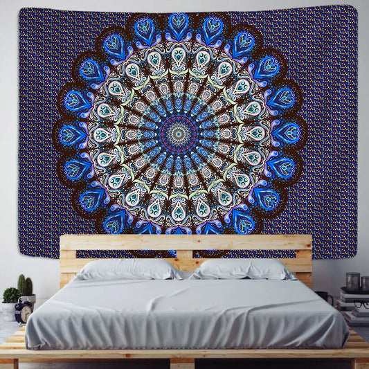 Mandala Tapestry Wall Hanging - Blue Collection