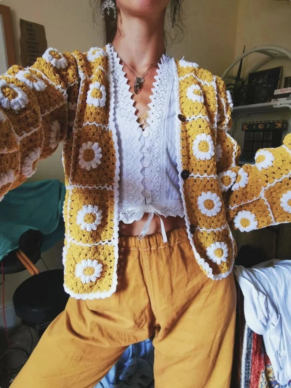 Gypsy Lady Boho Handmade Crochet Cardigan