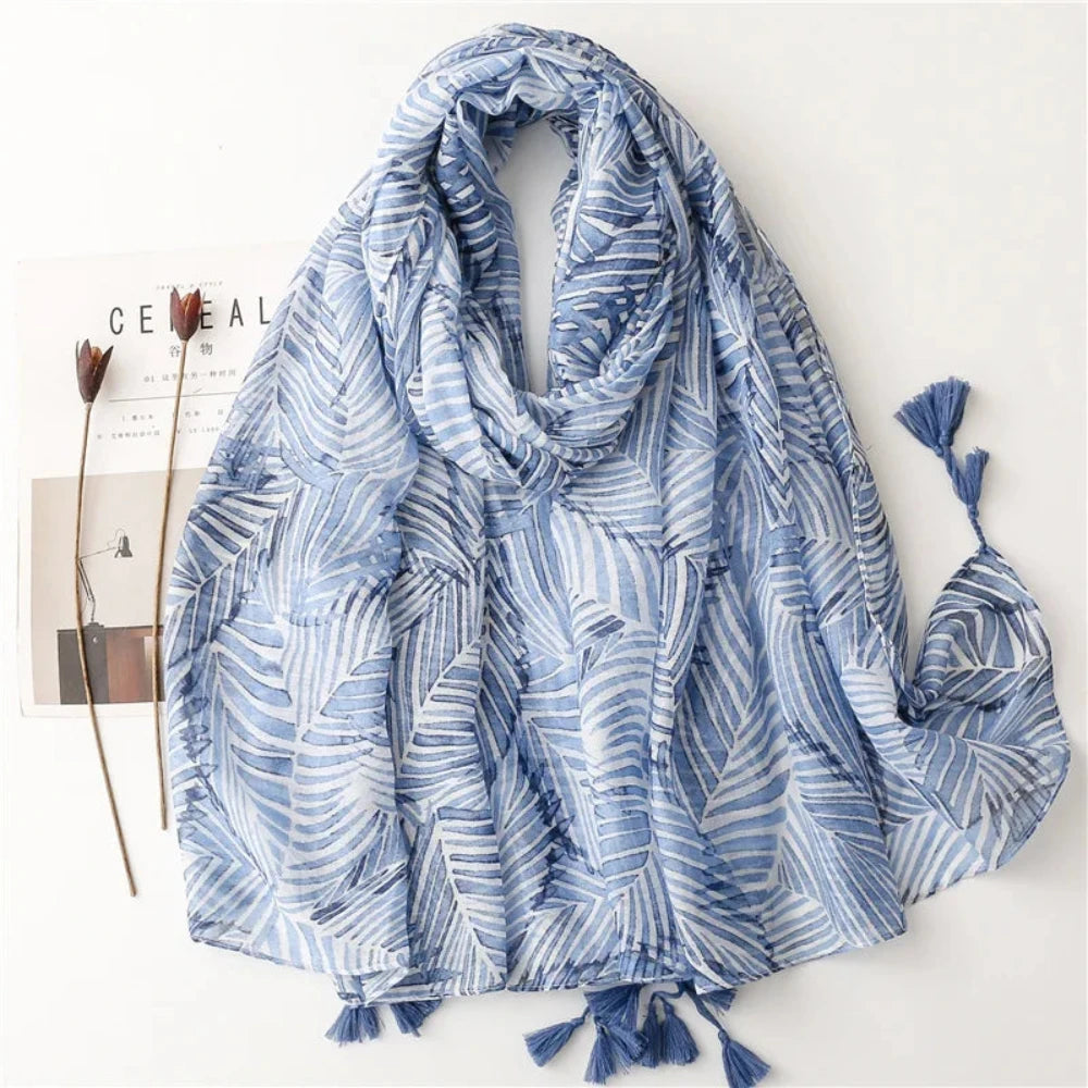 Floral Tassel Viscose Scarf 180x 90cm