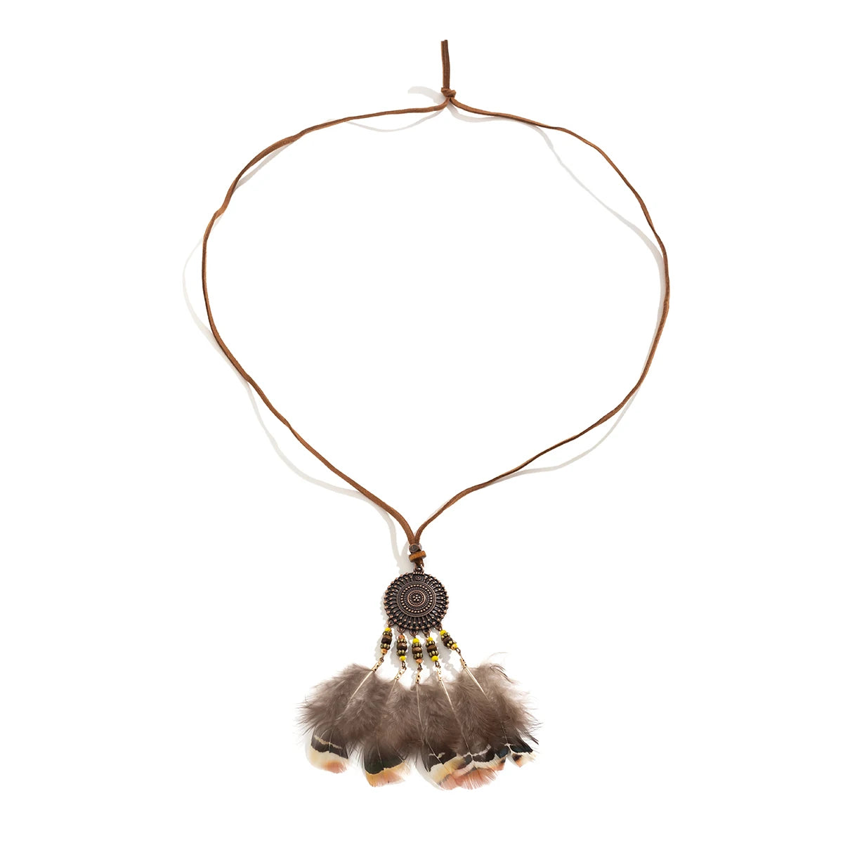 Feathery Vintage Festival Style Necklace