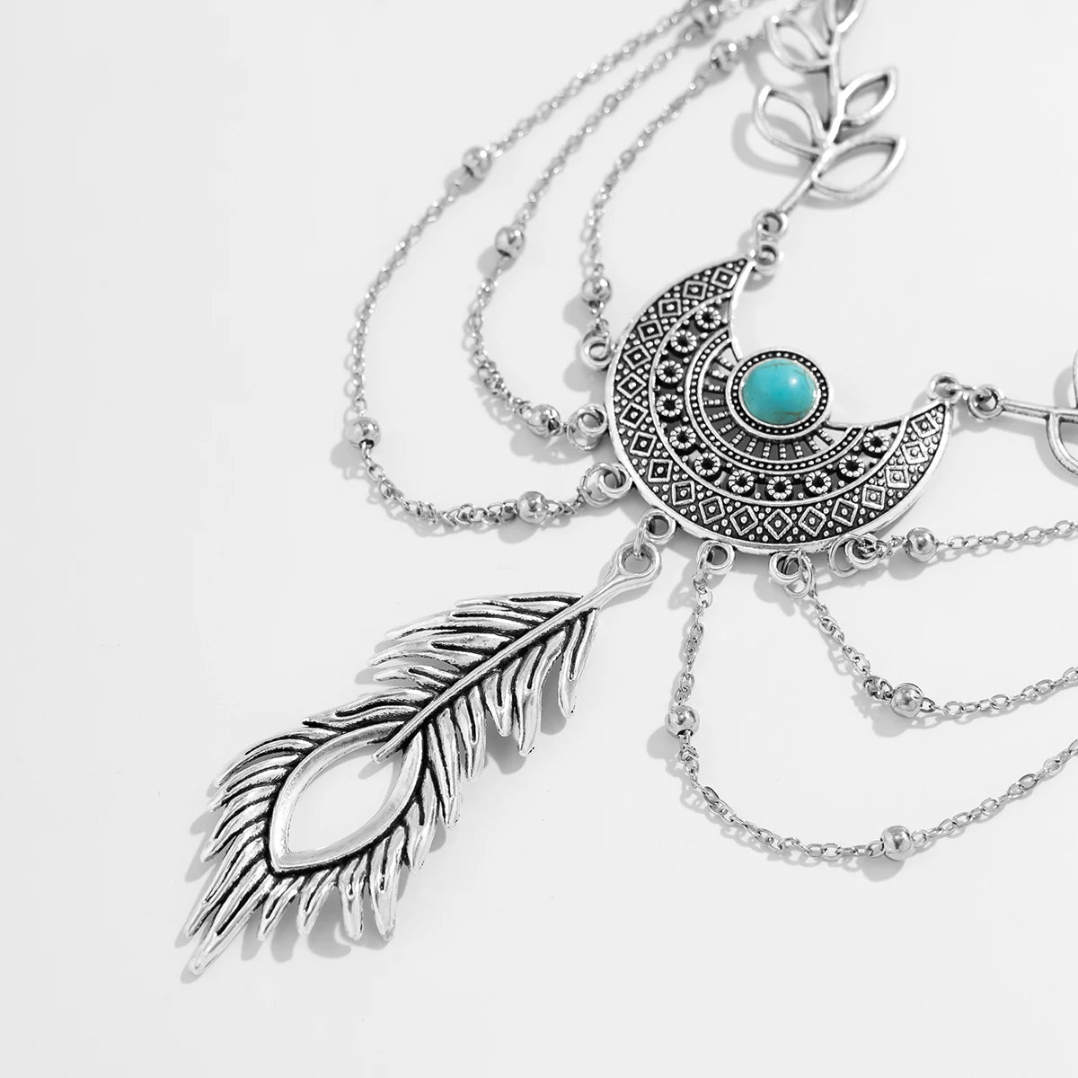 Metal Style Feather Upper Arm Pendant