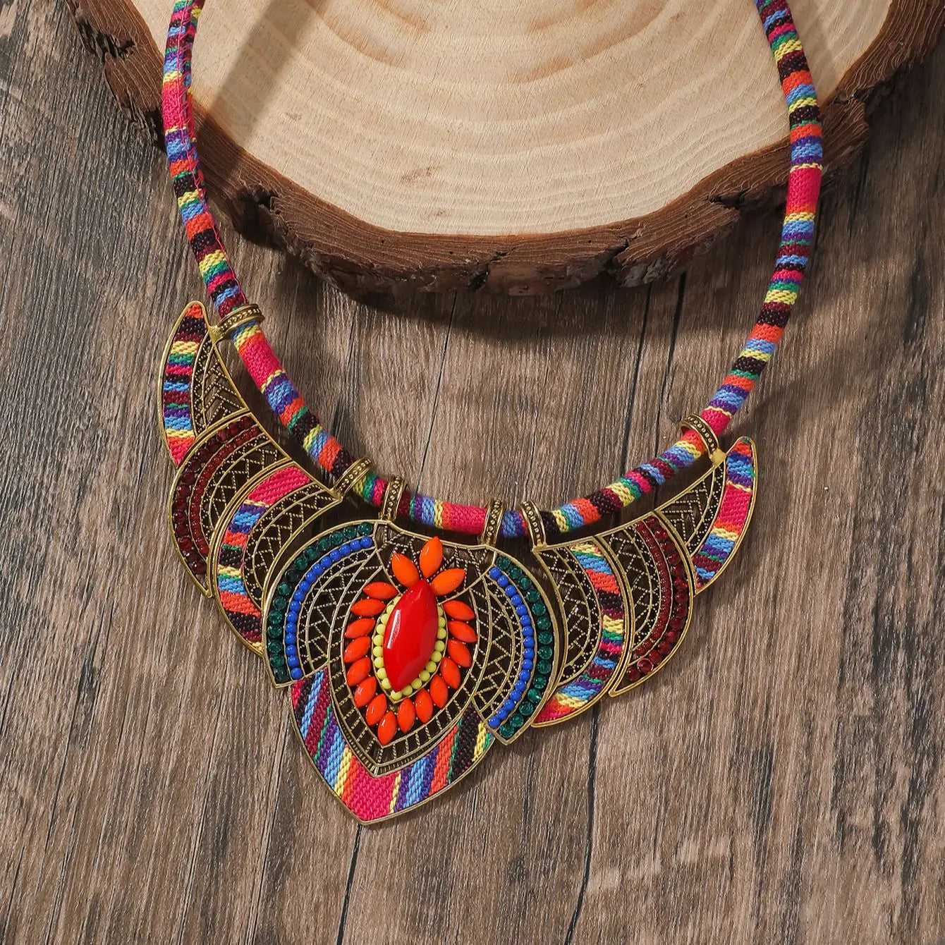 Bright and Bold Boho Eclectic Necklace