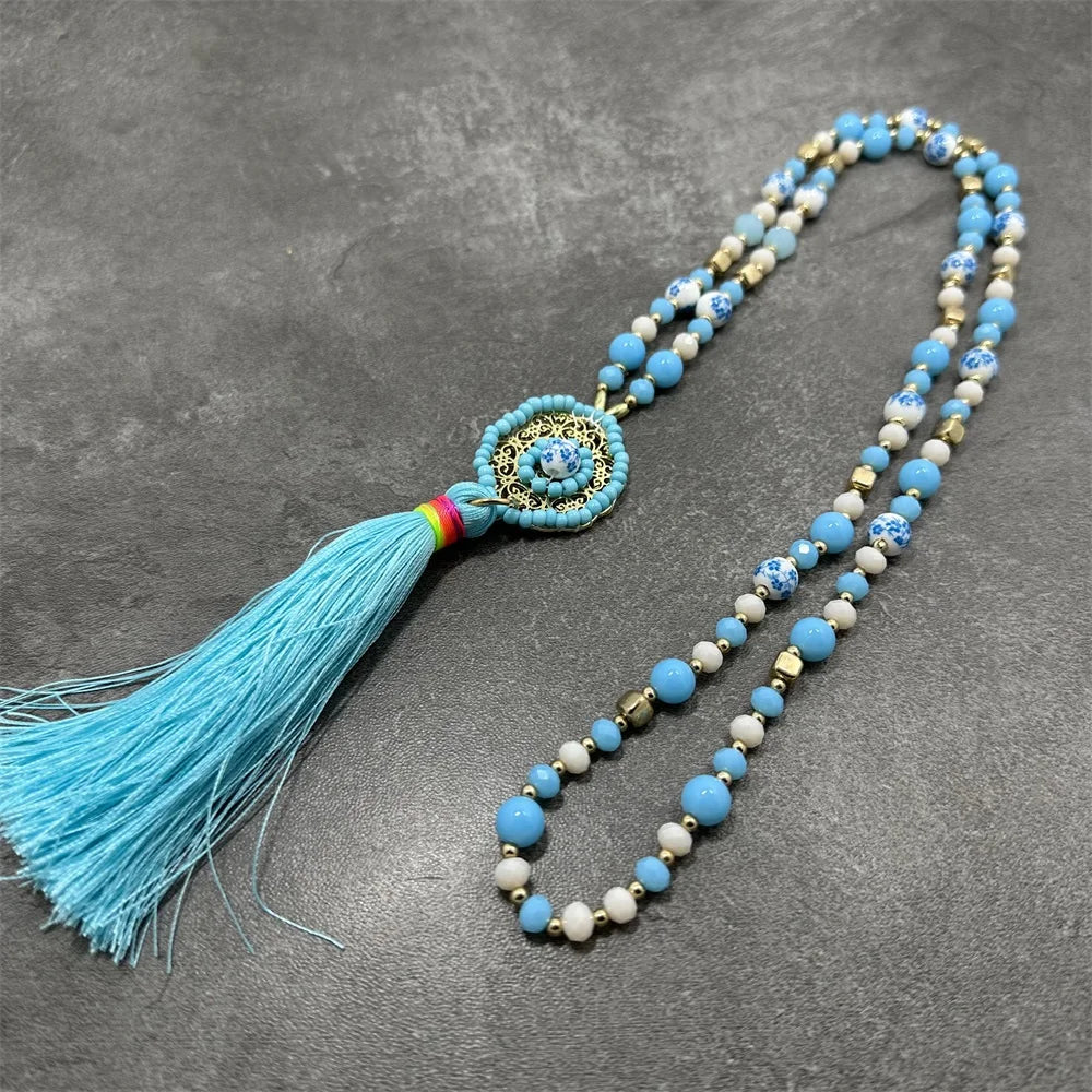 Handmade Boho Long Tassel Necklace