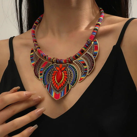 Bright and Bold Boho Eclectic Necklace