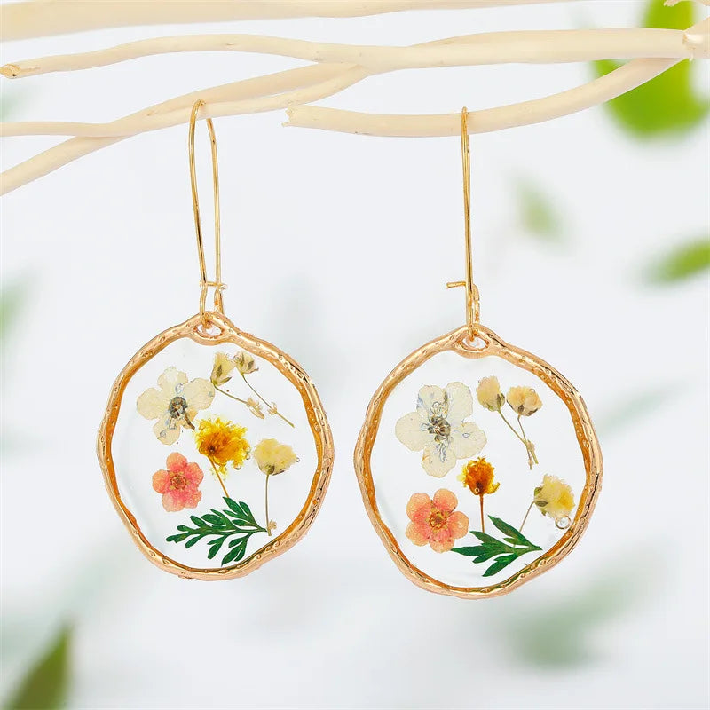 Unique Dried Flower Earrings