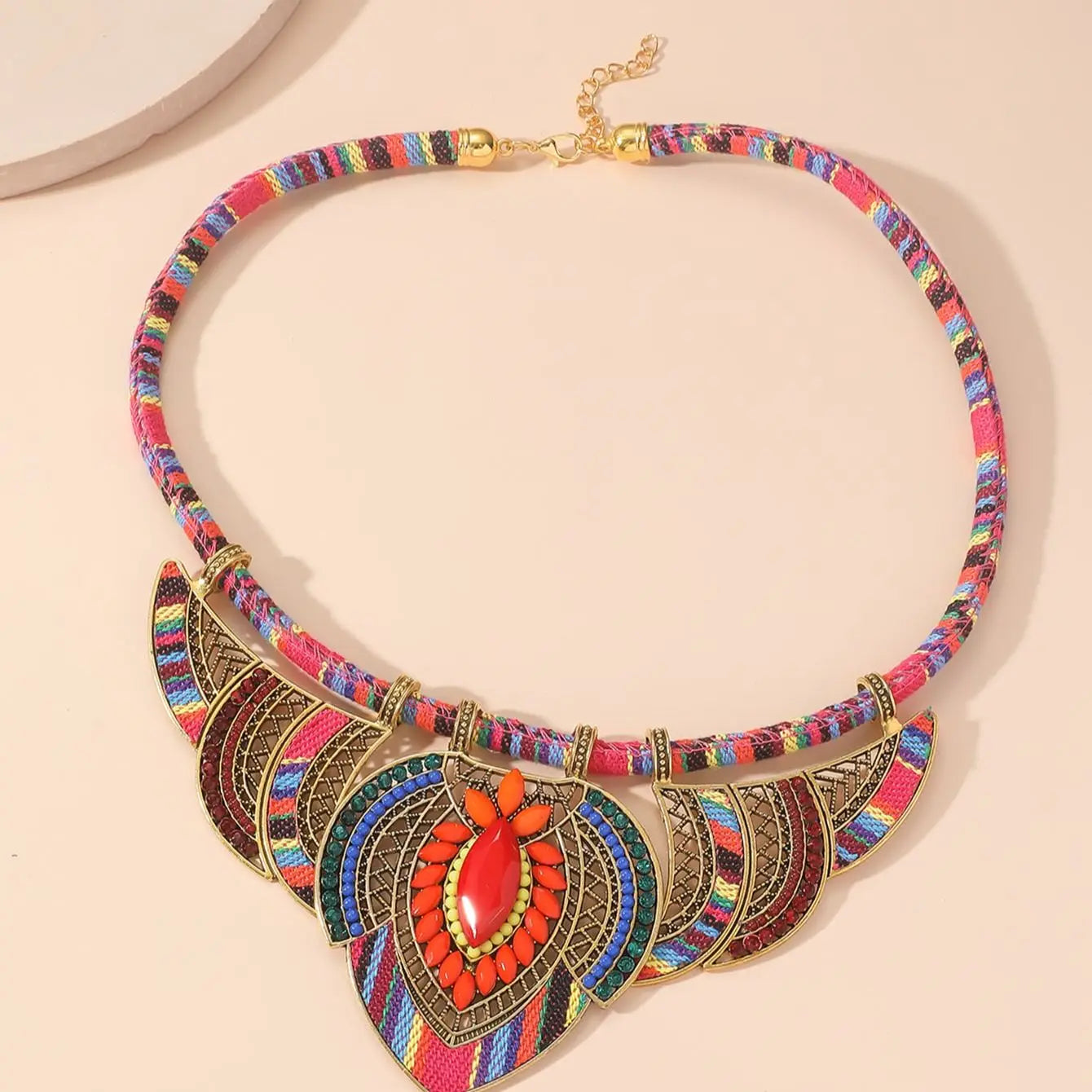 Bright and Bold Boho Eclectic Necklace