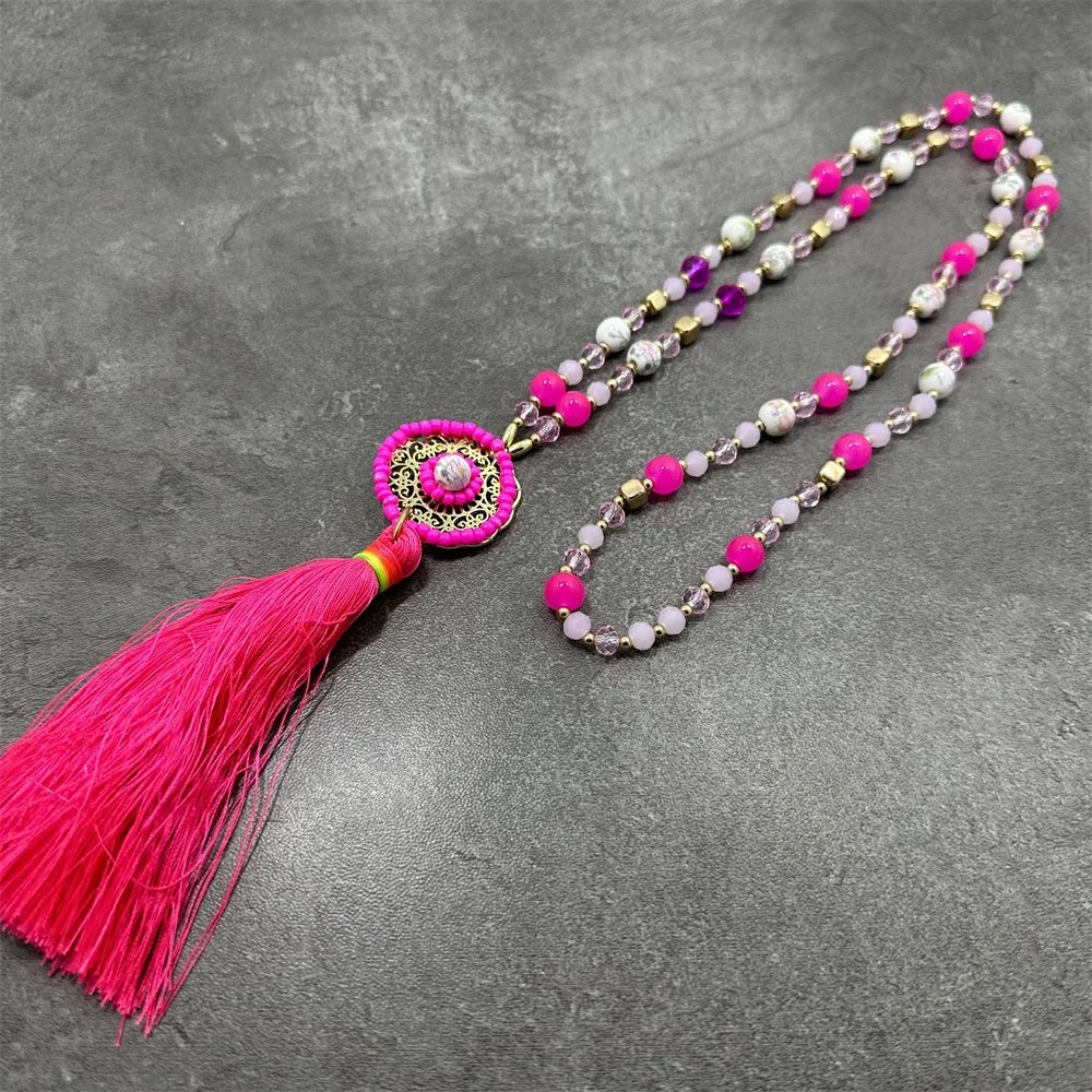 Handmade Boho Long Tassel Necklace