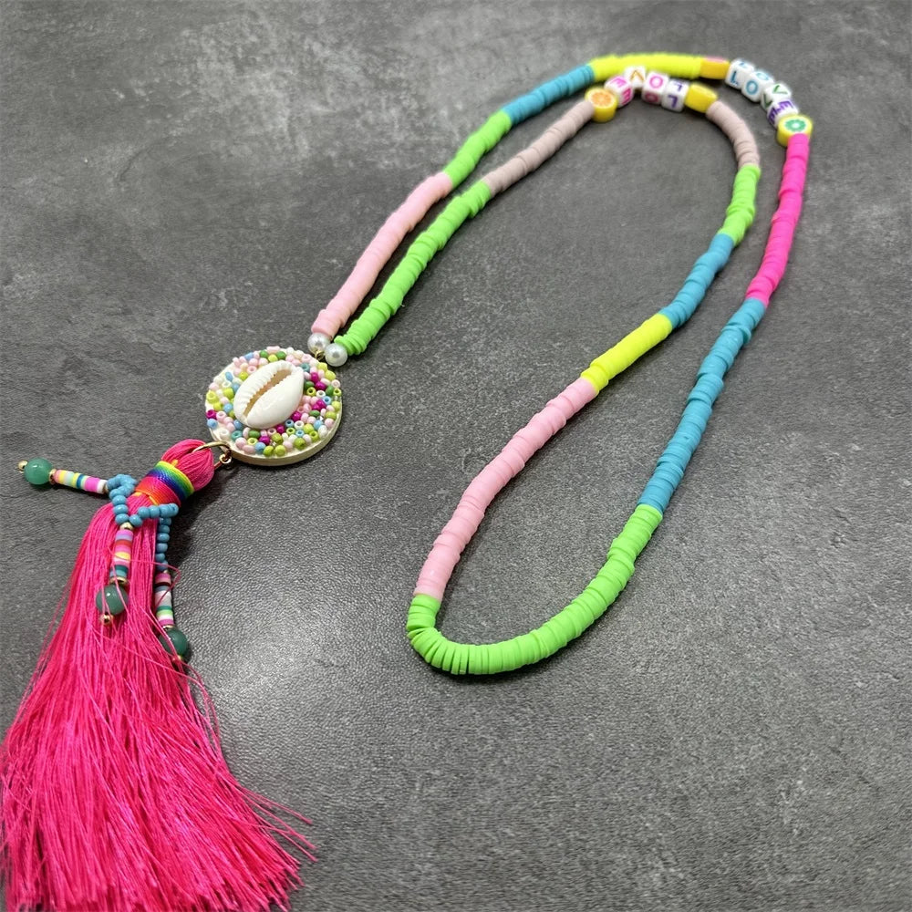 Handmade Boho Long Tassel Necklace