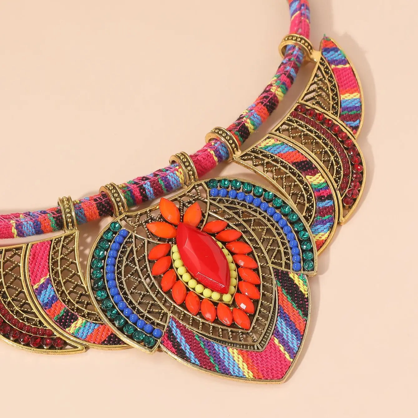 Bright and Bold Boho Eclectic Necklace