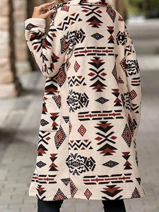 Aztec Style Patterned Cold Season Coat