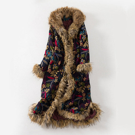 70's Afghan Effect Long Autumn/Winter Coat